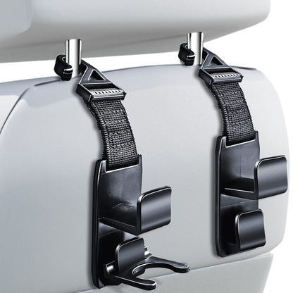 Heroway Black Headrest Hook Set (4-Pack)