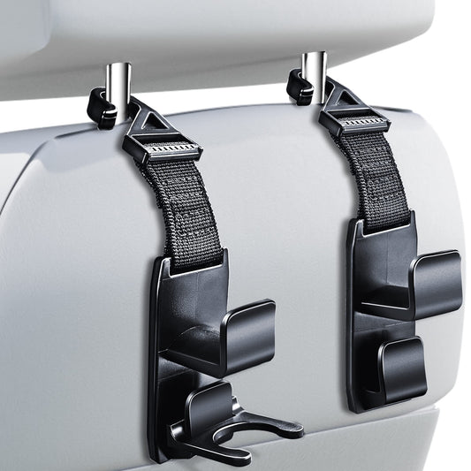 Heroway Black Headrest Hook Set (4-Pack)