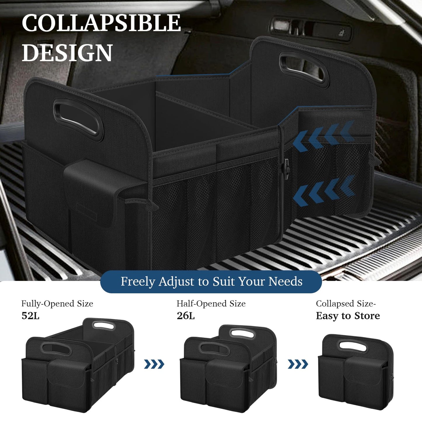 Femuar Waterproof Trunk Organizer – Black